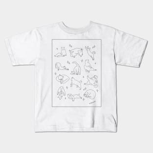 Funny Cats Poses Kids T-Shirt